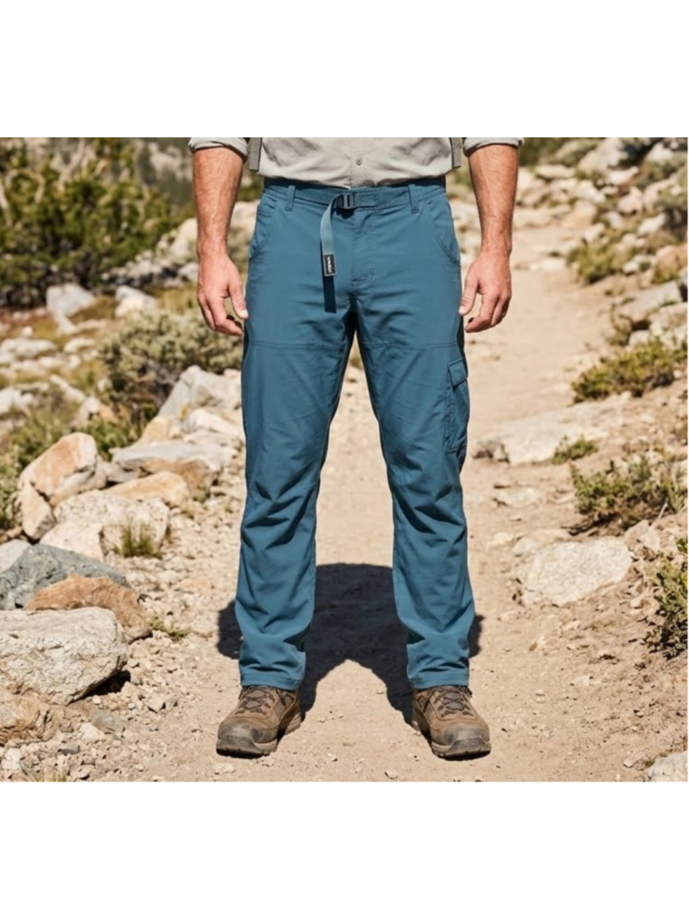 Men's prAna Cargo Pants size 42x32 Zion Slim Straight Hiking Pants Adjustable - Picture 2 of 16